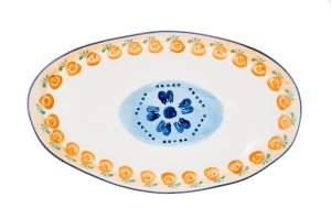 Set 2 Platouri ovale pentru servirea mesei, NAPOLI Citrus, portelan pictat manual, 36,5 x 22 cm - Img 5