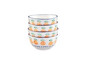 Set 4 Boluri aperitiv, NAPOLI Citrus, portelan pictat manual, Ø12cm, 35cl - Img 3