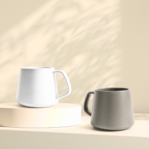Set 4 Cani de cafea, colectia Luxe, ceramica, gri, 420 ml - Img 6