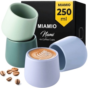 Set 4 Cani pentru cafea, colectia Nami, ceramica, Pastel Coast multicolor, 250 ml