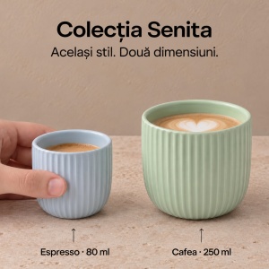 Set 4 Cesti Espresso, Senita Mint multicolor, ceramica, fara toarta, 80 ml - Img 7