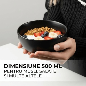 Set 6 Boluri ceramice, Le Papillon, Negru, Ø15cm, 500 ml - Img 6