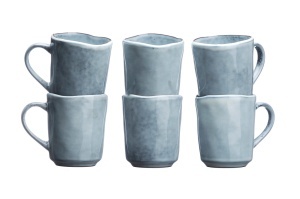Set 6 Cani de cafea, Cloud Storm Grey, ceramica, gri, 400ml