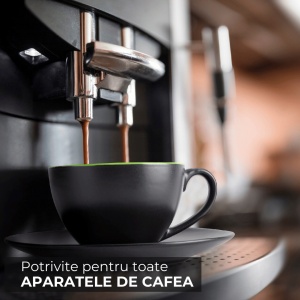 Set 6 Cesti de cappuccino cu farfurie, colectia Le Papillon, ceramica, verde, 175 ml - Img 4