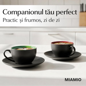 Set 6 Cesti de cappuccino cu farfurioara, Le Papillon Multicolor, ceramica, 175 ml - Img 8
