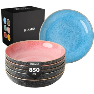 Set 6 Farfurii adanci supa, colectia Las Palmitas, ceramica, multicolor, 850 ml