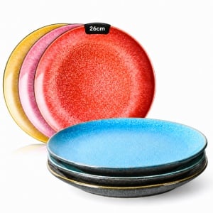 Set 6 Farfurii intinse fel principal, Las Palmitas multicolor, ceramica, 26 cm