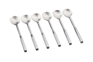 Set 6 lingurițe cafea ABEL, oțel inoxidabil, design modern, argintiu mat - Img 1
