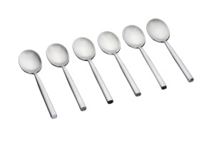 Set 6 lingurițe cafea NILS, oțel inoxidabil, design elegant, argintiu mat - Img 1