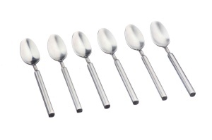 Set 6 lingurițe cafea VIGGO, oțel inoxidabil, design modern tradițional, argintiu mat - Img 1