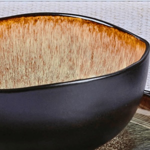 Set Vesela 18 piese - Serviciu Esential de masa 6 persoane, Boluri, Farfurii intinse, ceramica glazurata - colectia Iris Wild brown - Img 5