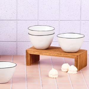 Set Vesela 32 piese - Serviciu Complet de masa 4 persoane, Cani/Cesti, Boluri, Farfurii intinse/adanci, gresie ceramica - colectia PURE Alb Zapada - Img 6