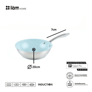 Tigaie inox cu invelis ceramic antiaderent, Lätt Home, non-stick Fusion® PRO, otel inoxidabil 304 18/8 - Img 3