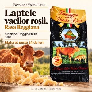 Branza italiana Formaggio Vacche Rosse, Antica Corte, maturata peste 24 luni - Img 5