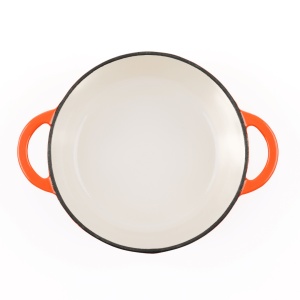 Ceaun din fonta emailata 2.8L, Lätt Home, tip cuptor olandez, cu capac 22 cm, antiaderent, portocaliu - Img 4