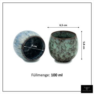 Cesti barista pentru espresso, Tibet Mini, ceramica stoneware, set 5 x 100 ml - Img 2