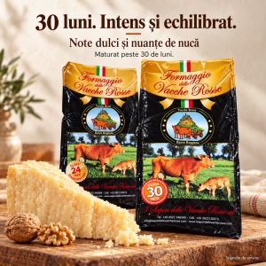 Pachet degustare branza Formaggio Vacche Rosse Antica Corte, Duo 24/30 luni, 2 x 500 g - Img 4
