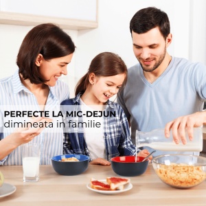 Serviciu de masa 6 persoane, set 18 piese, colectia Le Papillon, 6 x Boluri, 6 x Farfurii intinse mari, 6 x Farfurii intinse medii, ceramica, multicolor - Img 7