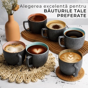 Serviciu de masa pentru 6 persoane, Set complet 24 piese Las Palmitas, Cani, Boluri, Farfurii intinse, ceramica, multicolor - Img 8