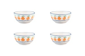 Set 4 Boluri aperitiv, NAPOLI Citrus, portelan pictat manual, Ø12cm, 35cl - Img 1