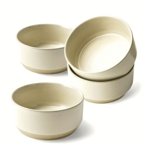 Set 4 Boluri Supa, colectia Sierra, ceramica, culoare nisip, 850 ml