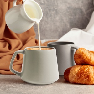 Set 4 Cani de cafea, colectia Luxe, ceramica, gri, 420 ml - Img 7