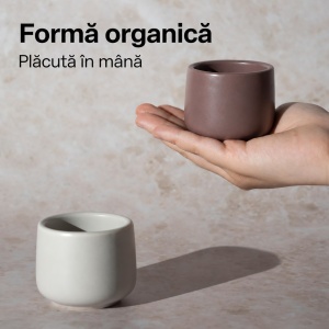 Set 4 Cesti cafea Espresso 80 ml, Nami Beige Canyon, ceramica, fara toarta, multicolor - Img 4