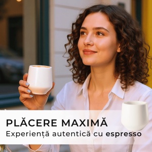 Set 4 Cesti cafea Espresso, colectia Luxe, ceramica, alb, 90 ml - Img 4