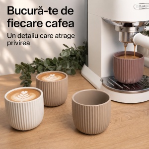Set 4 Cesti Cafea, Senita Beige Canyon multicolor, ceramica, fara toarta, 250 ml - Img 5