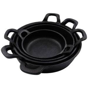 Set 4 Tigai din fonta pentru servire, Crucible Cookware, 12-16-18-20cm - Img 1