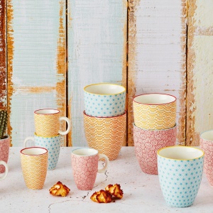 Set 6 Cesti de cafea, portelan, 90 ml - colectia Pattern Color - Img 6