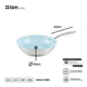 Tigaie inox cu invelis ceramic antiaderent, Lätt Home, non-stick Fusion® PRO, otel inoxidabil 304 18/8 - Img 5