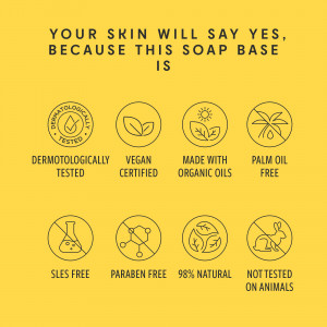 Baza de sapun Skin Said Yes cu unt de Shea - 2.3 kg sapun topit si turnat, pentru preparea sapunului natural, testat dermatologic, vegan, organic