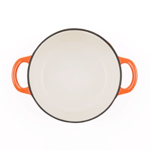 Ceaun din fonta emailata 4.8L, Lätt Home, tip cuptor olandez, cu capac 26 cm, antiaderent, portocaliu - Img 4