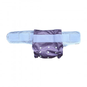 Costum chilotel de baie ELIOTT ET LOUP, cu scutec absorbant, pentru bebelusi, 0-3 ani+, imprimeu cu animalute, steluta de mare, mov