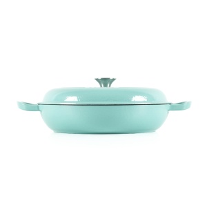 Cratita fonta emailata cu capac, 3.2L, 30cm, Cocotte tip Casserole Dish, verde Menta - Lätt Home - Img 5