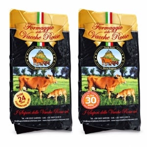 Pachet degustare branza Formaggio Vacche Rosse Antica Corte, Duo 24/30 luni, 2 x 500 g