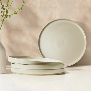 Serviciu de masa 4 persoane, set complet 12 piese, colectia Sierra, Boluri, Farfurii intinse, ceramica, bej nisip - Img 4