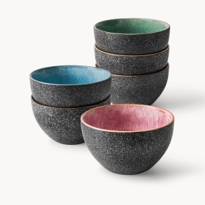 Serviciu de masa pentru 6 persoane, Set complet 24 piese Las Palmitas, Cani, Boluri, Farfurii intinse, ceramica, multicolor - Img 5