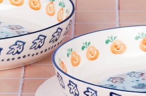 Set 2 Boluri fructiera, NAPOLI Citrus, portelan pictat manual, rotund Ø25.5cm - Img 5