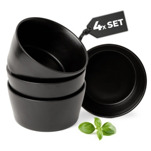 Set 4 Boluri ceramice, colectia Luxe, negru, 740ml - Img 1
