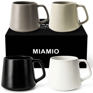 Set 4 Cani de cafea, colectia Luxe, ceramica, gri, 420 ml - Img 8