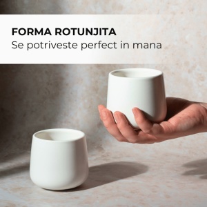 Set 4 Cani pentru cafea, colectia Nami, ceramica, Alb, 250 ml - Img 5