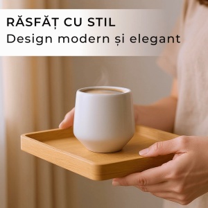 Set 4 Cesti cafea Espresso, colectia Luxe, ceramica, gri, 90 ml - Img 3