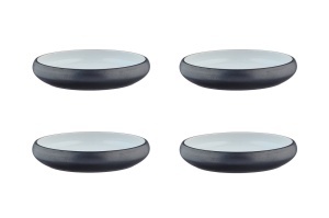 Set 4 Farfurii adanci, GOURMET Onyx by Björn, ceramica glazurata, Ø21,5cm, 90cl, Granit alb/Onix negru - Img 5