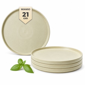 Set 4 Farfurii intinse desert, Sierra Sand, ceramica, 21 cm