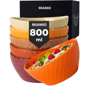 Set 6 Boluri ceramice, Palmanova, Magma multicolor, 16x8 cm, 800 ml