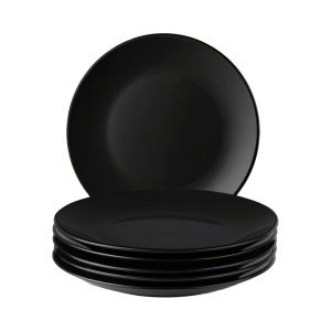 Set 6 Farfurii de desert Le Papillon, ceramica, negre, 21 cm