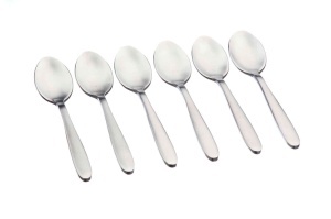 Set 6 lingurițe cafea KAJA, oțel inoxidabil, forme rotunjite, argintiu mat - Img 1