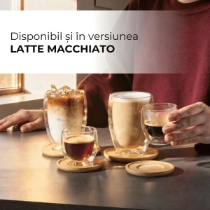 Set 6 Pahare Espresso Perete dublu, Sticla borosilicata, fara Toarta, cu Suport din Bambus, 100ml - Img 8